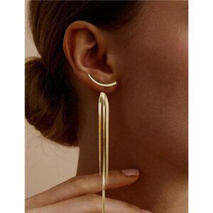 18K Gold Tassel Dangle Earrings – Long Statement Drop Earrings